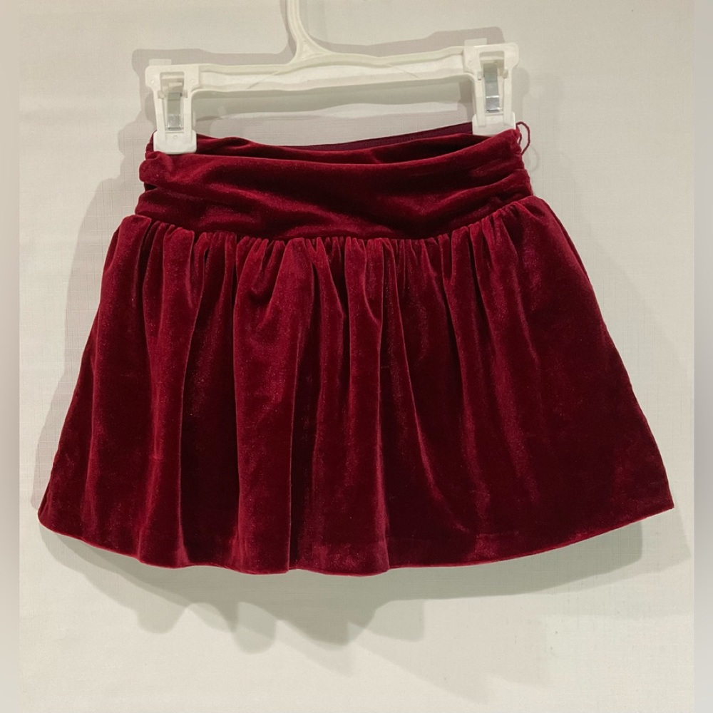 🍏🍏🍏 RAPH LAUREN Girl’s Layered Draped Waist Velour Skirt, 24 mo